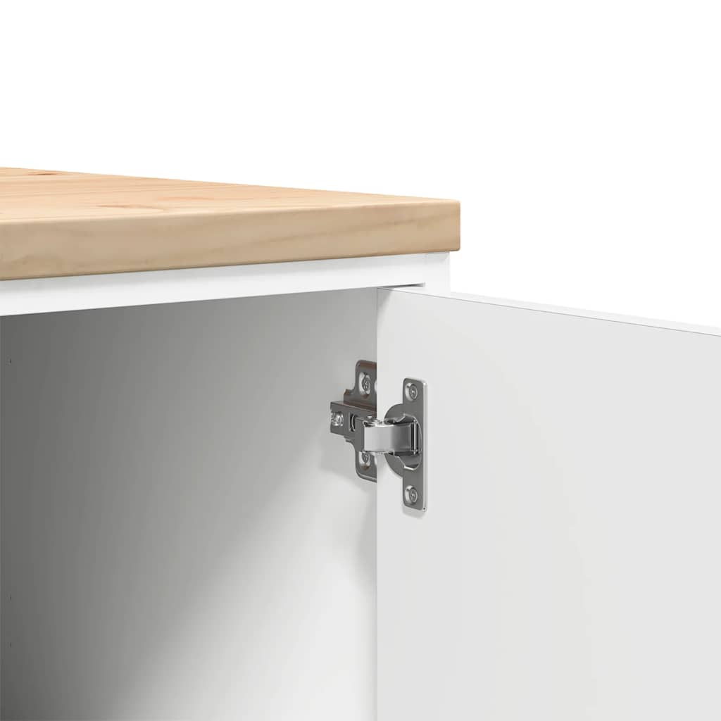 vidaXL ντουλάπι αποθήκευσης γκαράζ Λευκό 30x51x85 εκ μασίφ ξύλο πεύκο