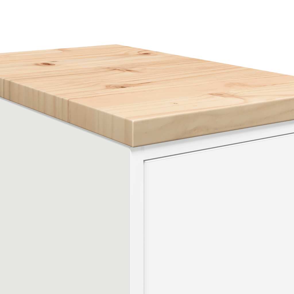 vidaXL ντουλάπι αποθήκευσης γκαράζ Λευκό 30x51x85 εκ μασίφ ξύλο πεύκο