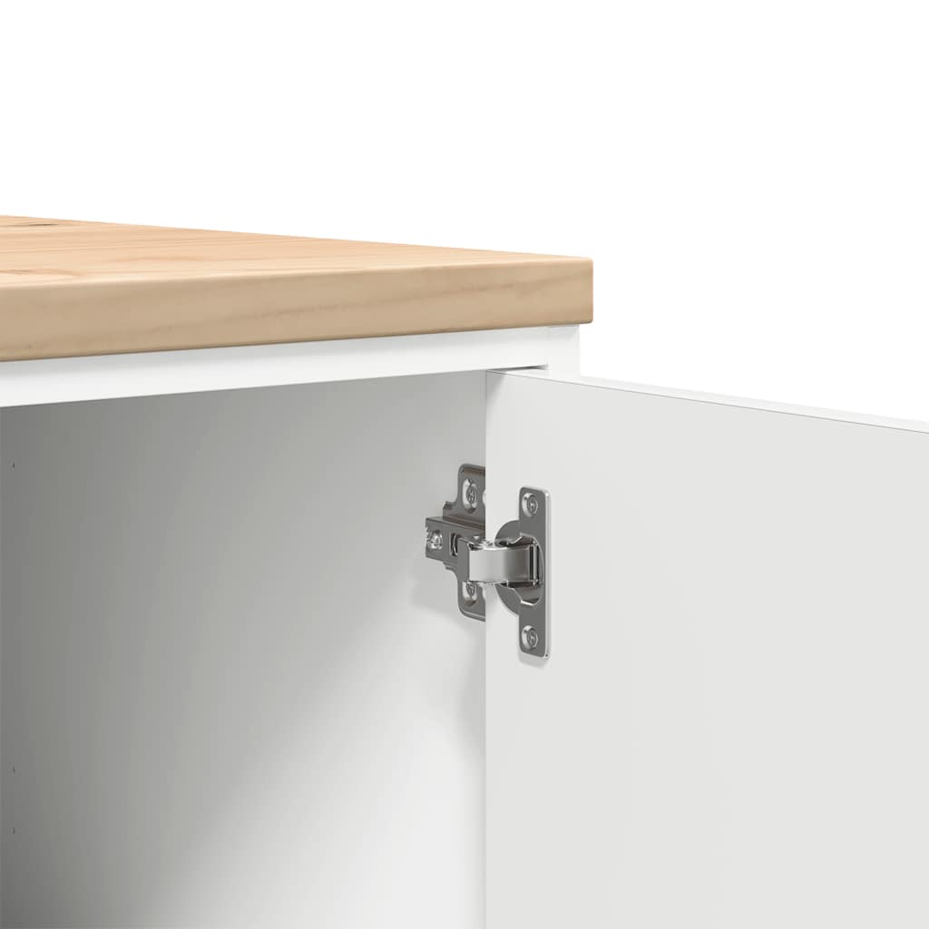 vidaXL ντουλάπι αποθήκευσης γκαράζ Λευκό 40x51x85 εκ μασίφ ξύλο πεύκο