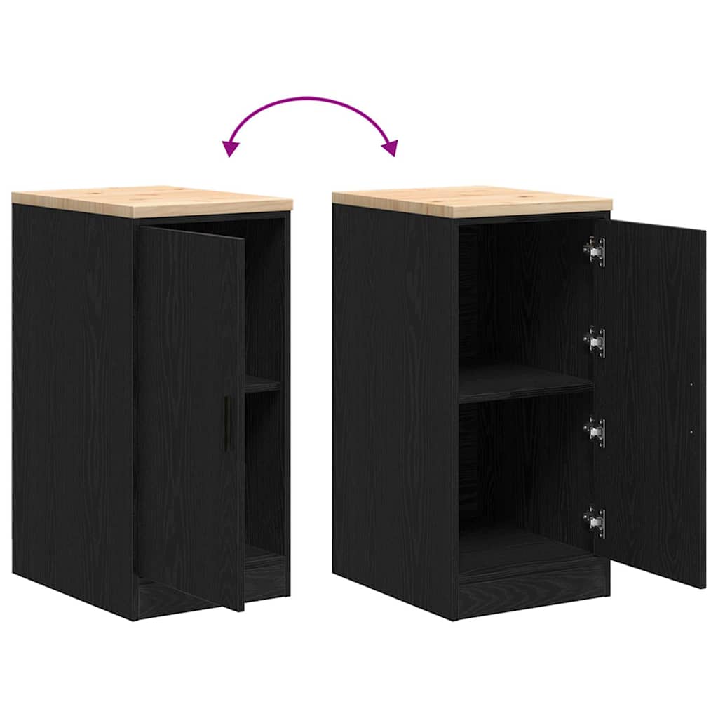 vidaXL ντουλάπι αποθήκευσης γκαράζ μαύρο 40x51x85 εκ μασίφ ξύλο πεύκο