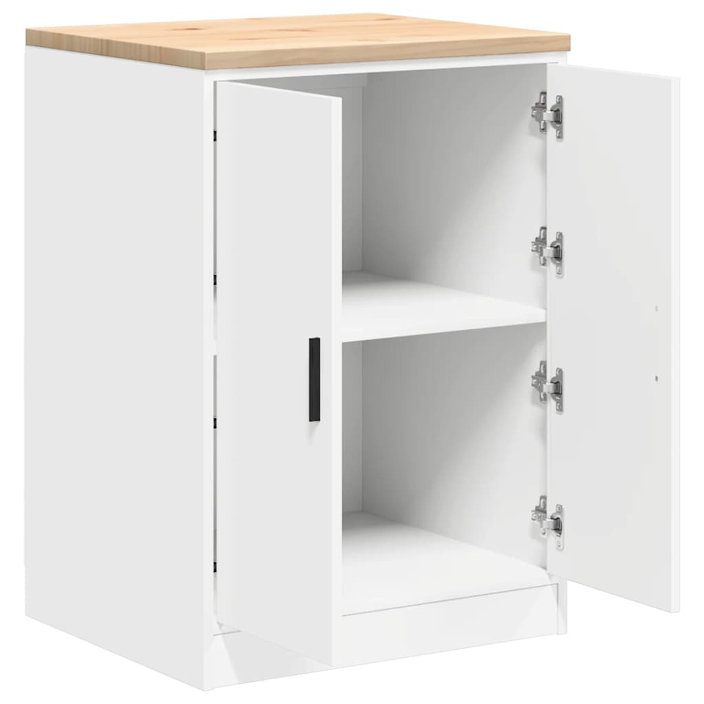 vidaXL ντουλάπι αποθήκευσης γκαράζ Λευκό 60x51x85 εκ μασίφ ξύλο πεύκο