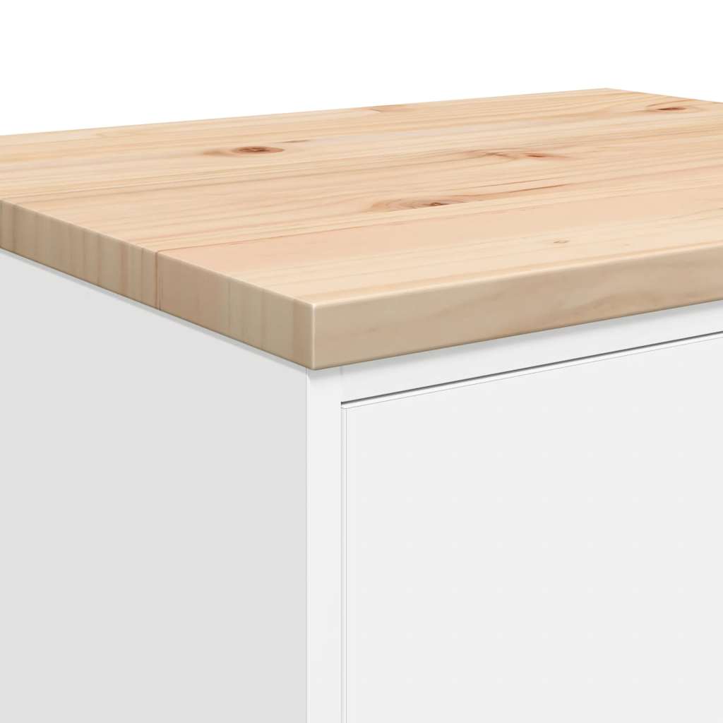 vidaXL ντουλάπι αποθήκευσης γκαράζ Λευκό 60x51x85 εκ μασίφ ξύλο πεύκο