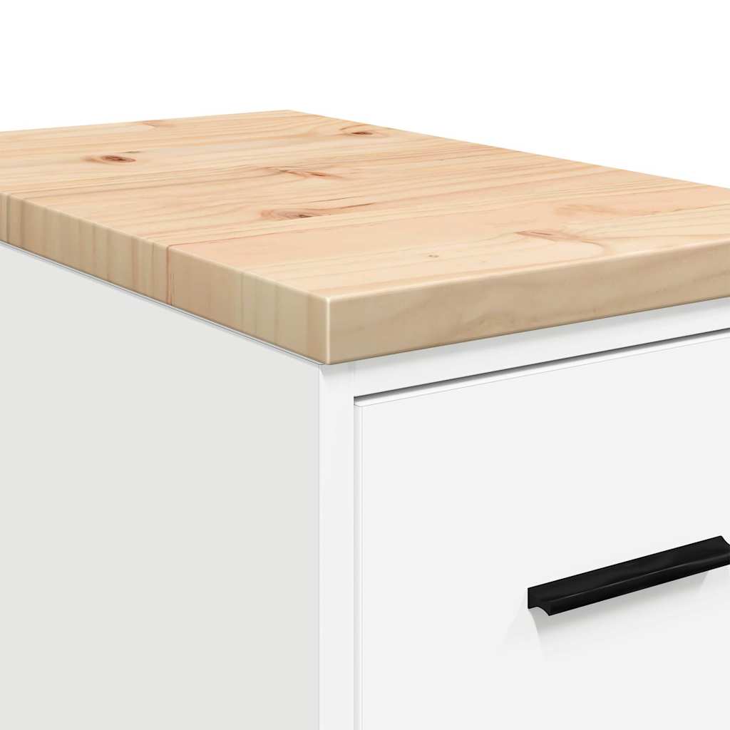 vidaXL ντουλάπι αποθήκευσης γκαράζ Λευκό 30x51x85 εκ μασίφ ξύλο πεύκο