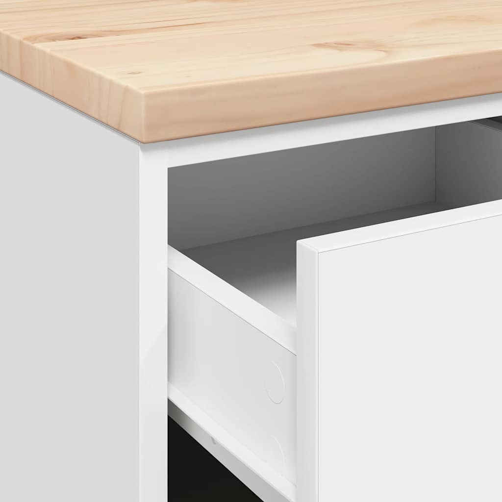 vidaXL ντουλάπι αποθήκευσης γκαράζ Λευκό 40x51x85 εκ μασίφ ξύλο πεύκο