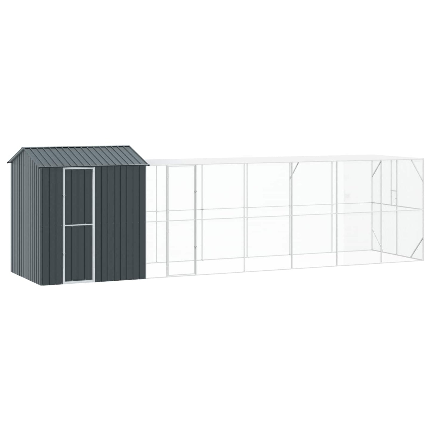 vidaXL Κλουβί Πουλιών Ανθρακί 824 x 208 x 247 εκ Επικαλυμμένος Χάλυβας
