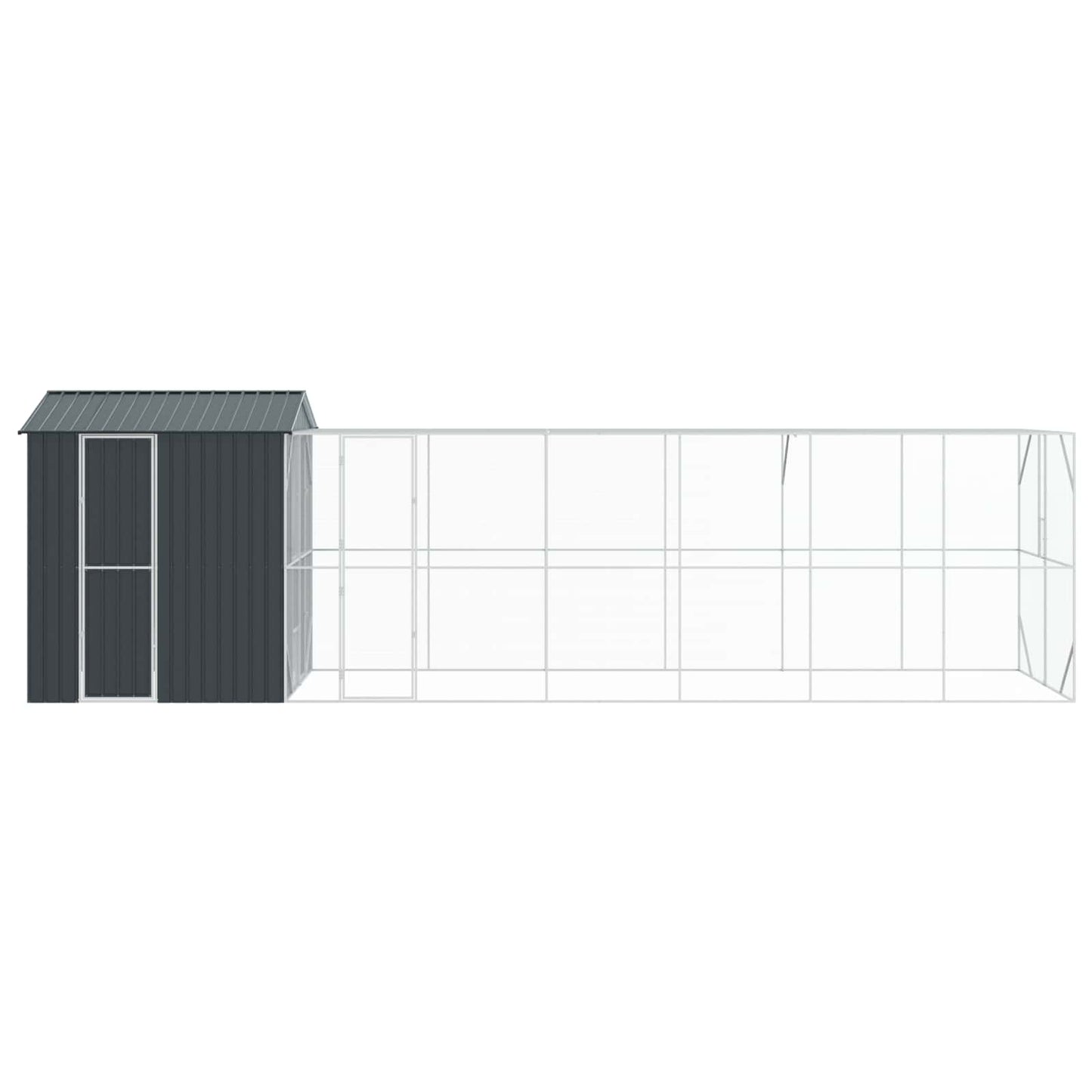 vidaXL Κλουβί Πουλιών Ανθρακί 824 x 208 x 247 εκ Επικαλυμμένος Χάλυβας