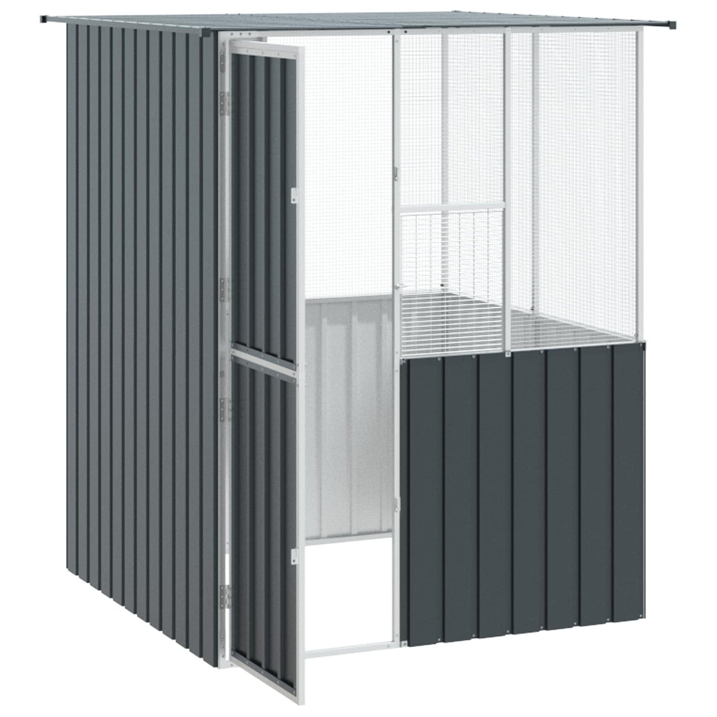 vidaXL Κλουβί Πουλιών Ανθρακί 215x78x200 εκ. Γαλβανισμένος Χάλυβας