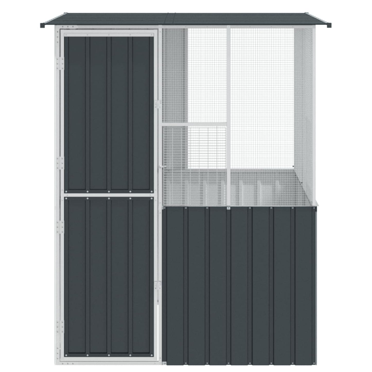 vidaXL Κλουβί Πουλιών Ανθρακί 215x78x200 εκ. Γαλβανισμένος Χάλυβας