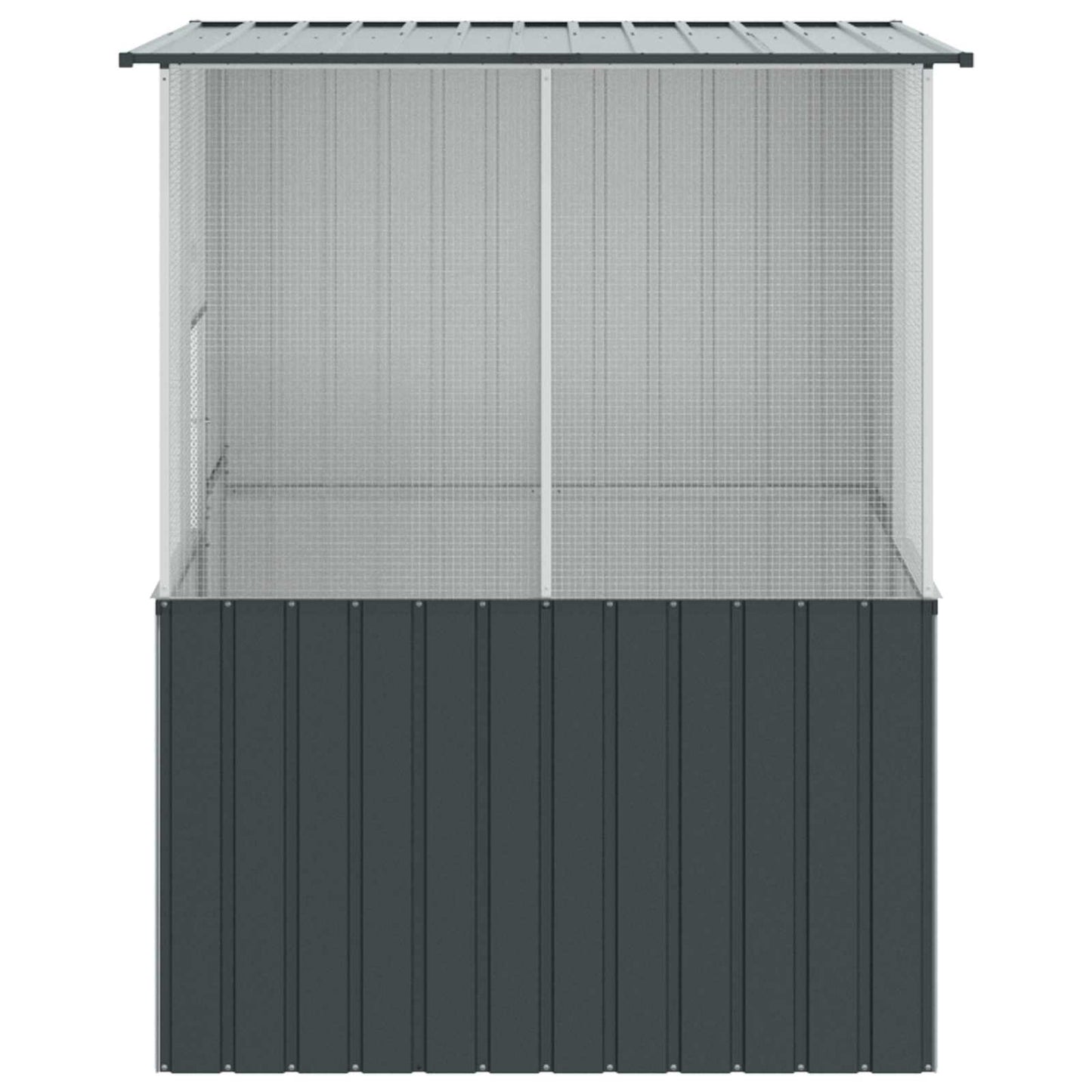 vidaXL Κλουβί Πουλιών Ανθρακί 215x78x200 εκ. Γαλβανισμένος Χάλυβας