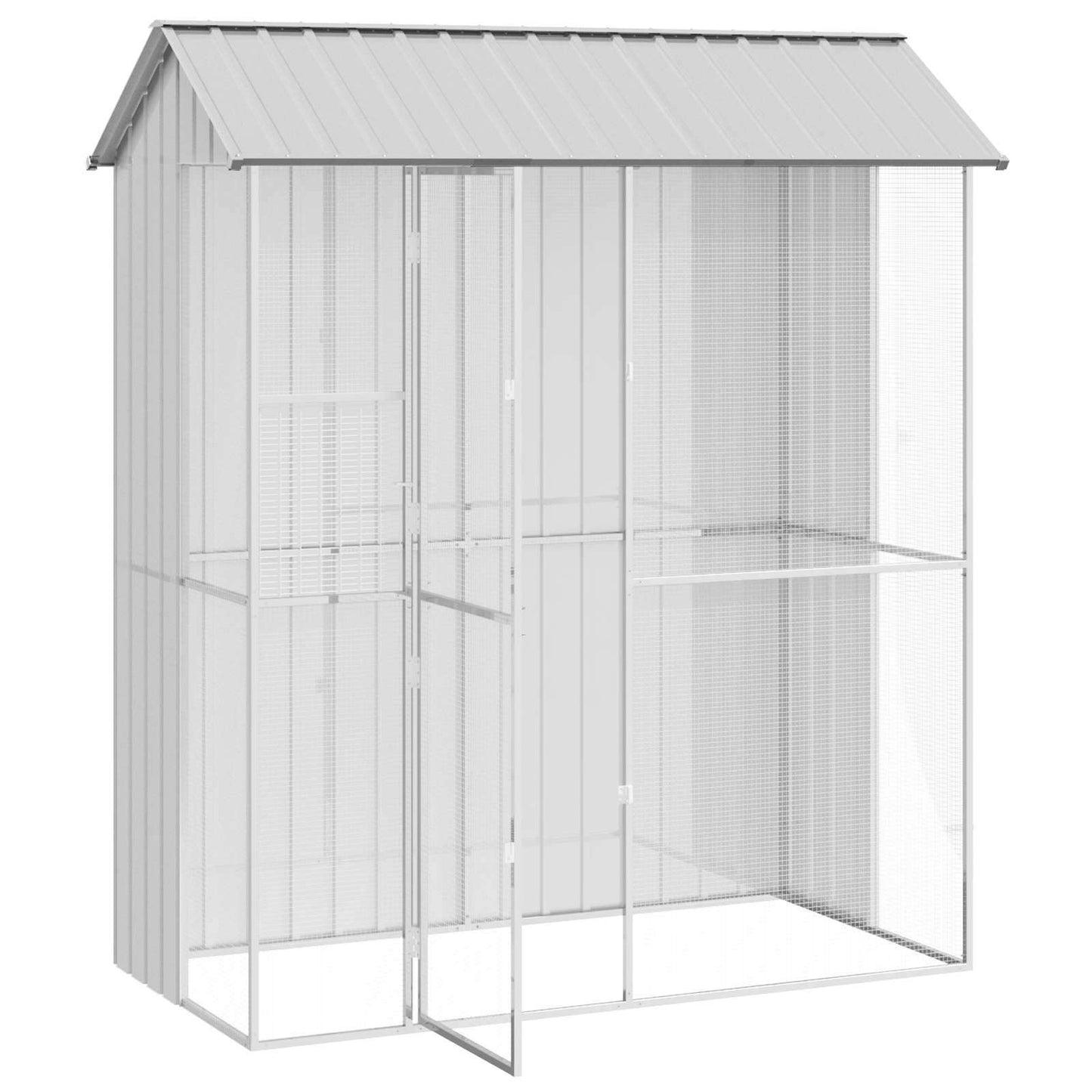 vidaXL Κλουβί πουλιών Γκρι 215x110x247 εκ Χάλυβας