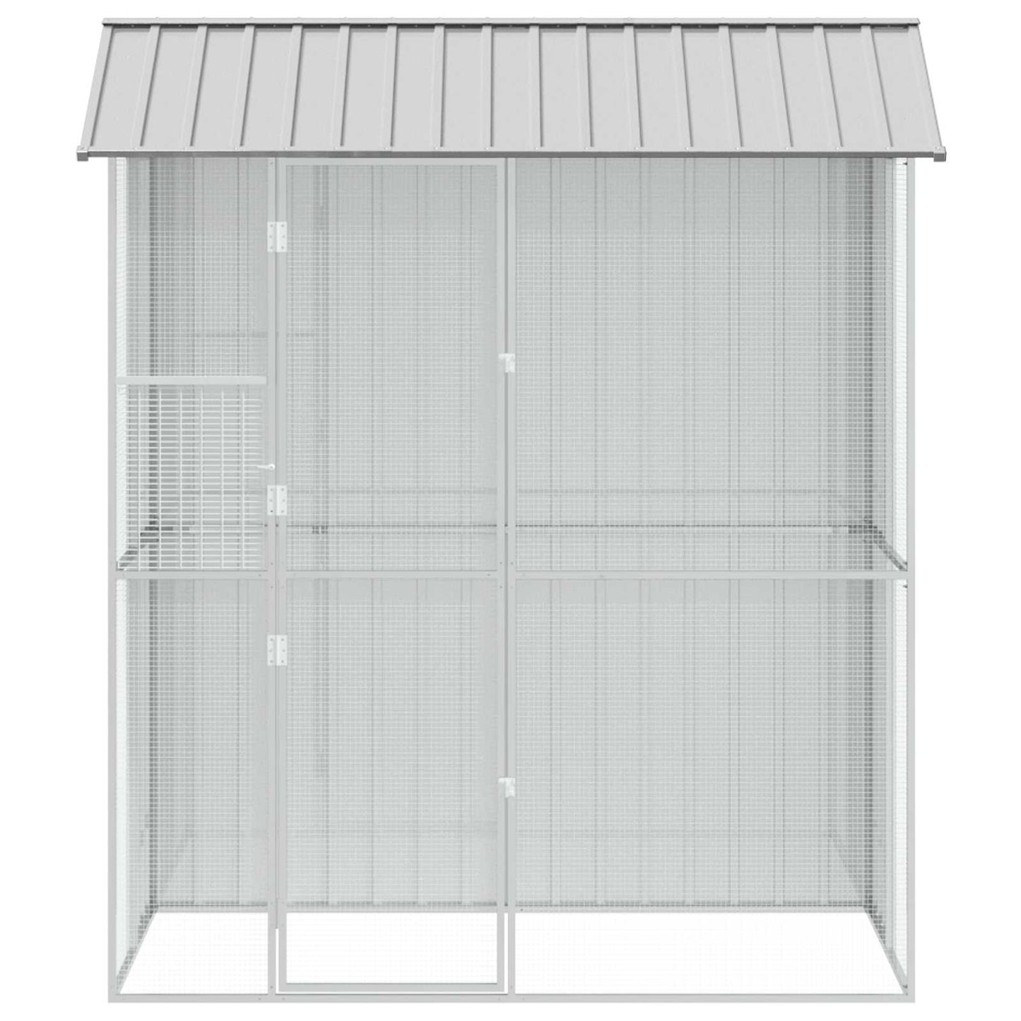 vidaXL Κλουβί πουλιών Γκρι 215x110x247 εκ Χάλυβας