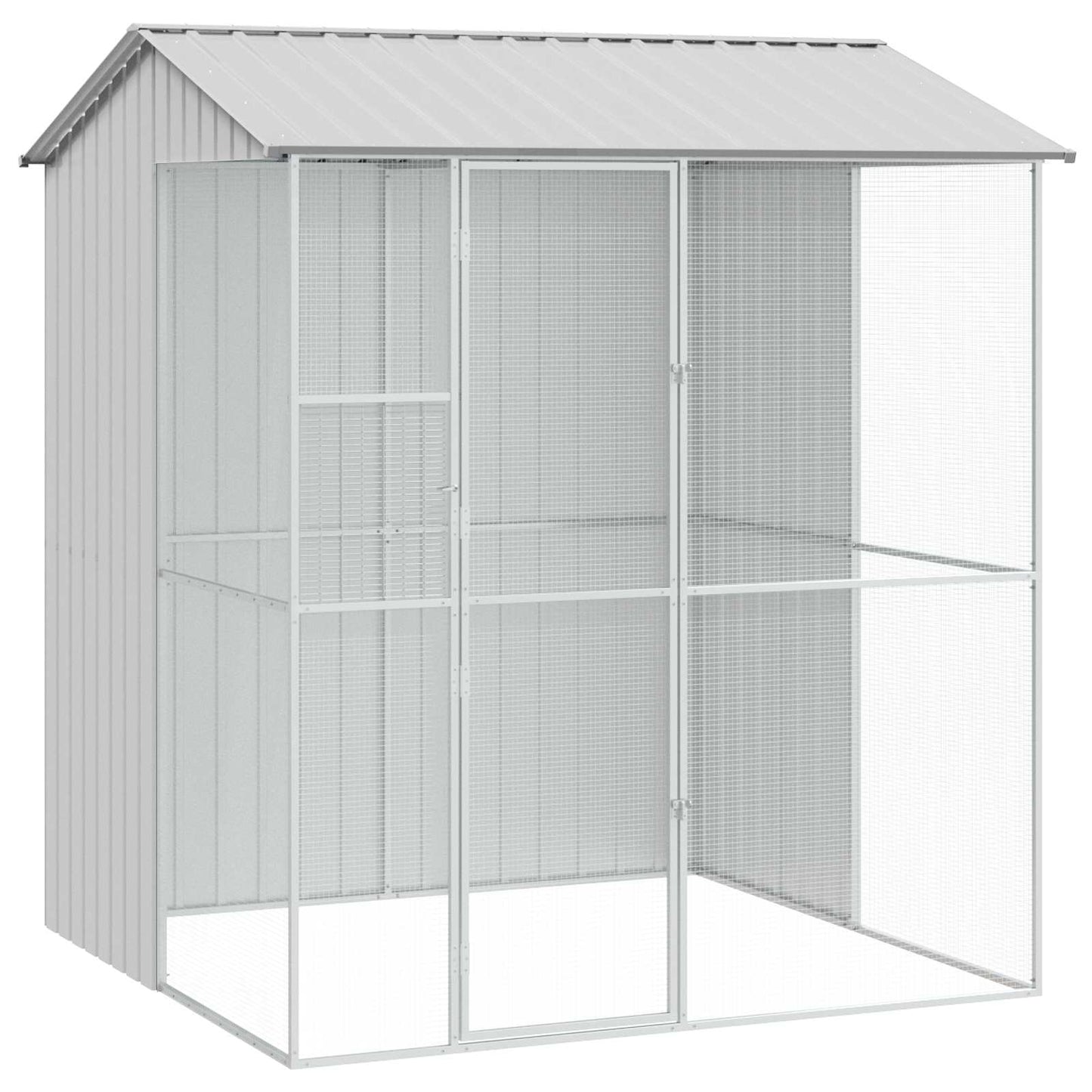 vidaXL Κλουβί Πουλιών Γκρι 215x210x247 εκ Χάλυβας