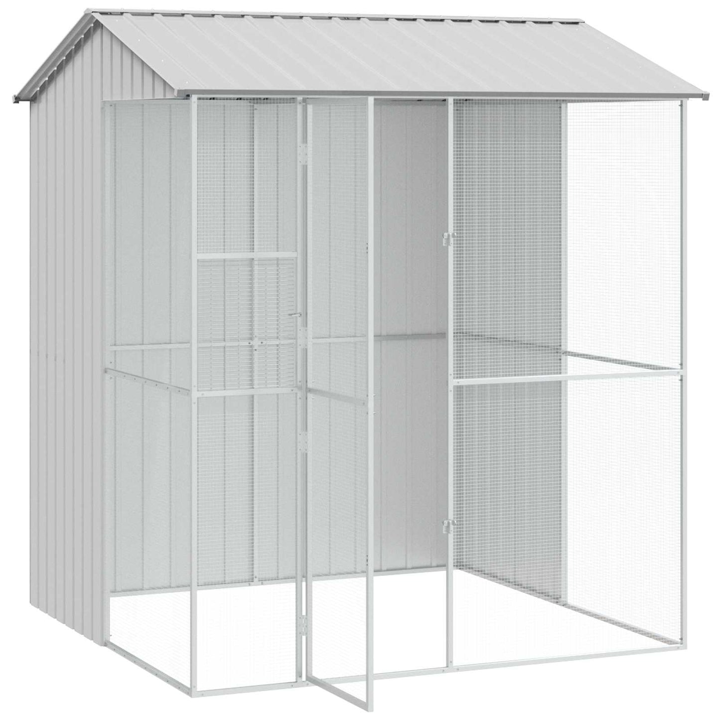 vidaXL Κλουβί Πουλιών Γκρι 215x210x247 εκ Χάλυβας
