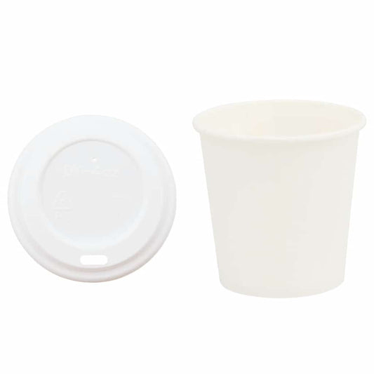 vidaXL Χάρτινα ποτήρια καφέ με καπάκια 1000 τεμάχια 4oz 100ml