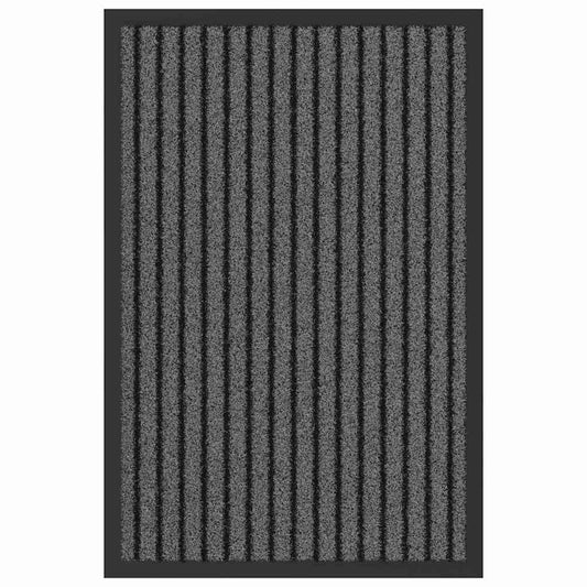 vidaXL Χαλάκι Εξώπορτας Μαύρο, Γκρι 40 x 60 cm Πολυπροπυλένιο, PVC