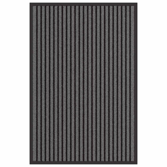 vidaXL Χαλάκι Εξώπορτας Μαύρο και Γκρι 60 x 90 cm Πολυπροπυλένιο, PVC