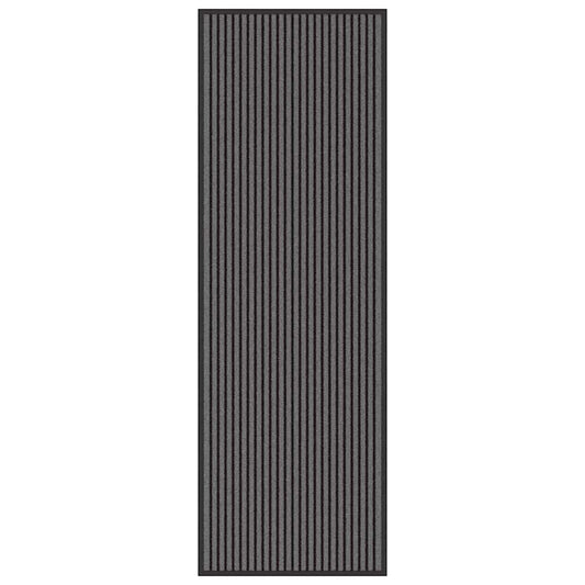 vidaXL Χαλάκι Εξώπορτας Μαύρο και Γκρι 60 x 180 cm Πολυπροπυλένιο, PVC