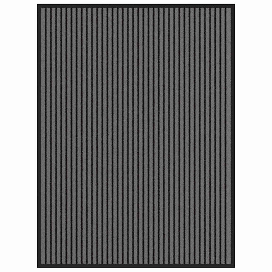 vidaXL Χαλάκι Εξώπορτας Μαύρο και Γκρι 80 x 120 cm Πολυπροπυλένιο, PVC