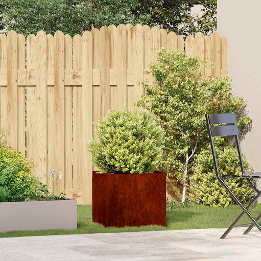 vidaXL Ζαρντινιέρα Σκουριασμένο 40x40x40εκ. Ατσάλι Σκληρυθέν στον Αέρα