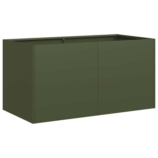 vidaXL Ζαρντινιέρα Λαδί 80x40x40 εκ. από Χάλυβα Ψυχρής Έλασης