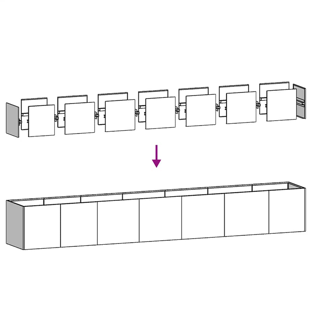 vidaXL Ζαρντινιέρα 280x40x40 εκ. από Ανοξείδωτο Ατσάλι