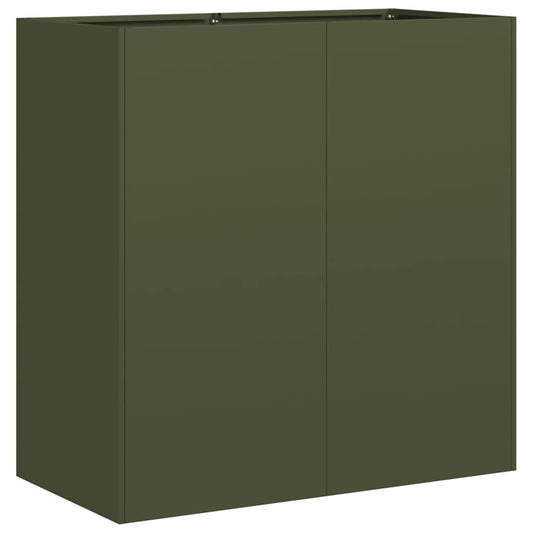 vidaXL Ζαρντινιέρα Λαδί 80x40x80 εκ. από Χάλυβα Ψυχρής Έλασης