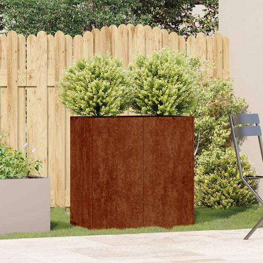 vidaXL Ζαρντινιέρα Σκουριασμένο 80x40x80εκ. Ατσάλι Σκληρυθέν στον Αέρα