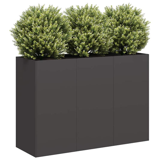 vidaXL Ζαρντινιέρα Μαύρη 120x40x80 εκ. από Χάλυβα Ψυχρής Έλασης