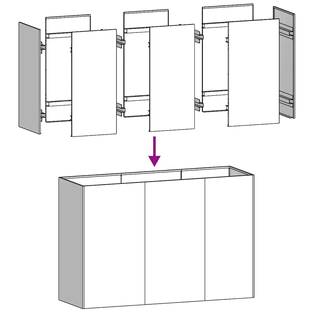 vidaXL Ζαρντινιέρα Λευκή 120x40x80 εκ. από Χάλυβα Ψυχρής Έλασης