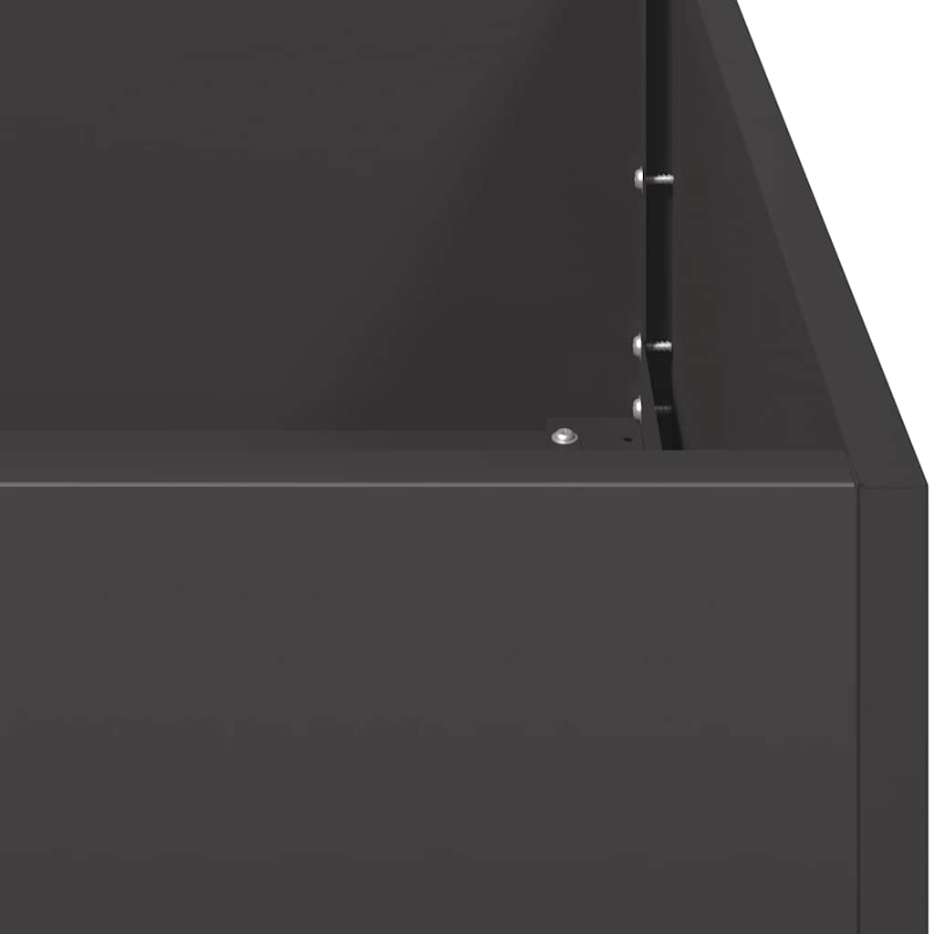 vidaXL Ζαρντινιέρα Μαύρη 200x40x80 εκ. από Χάλυβα Ψυχρής Έλασης