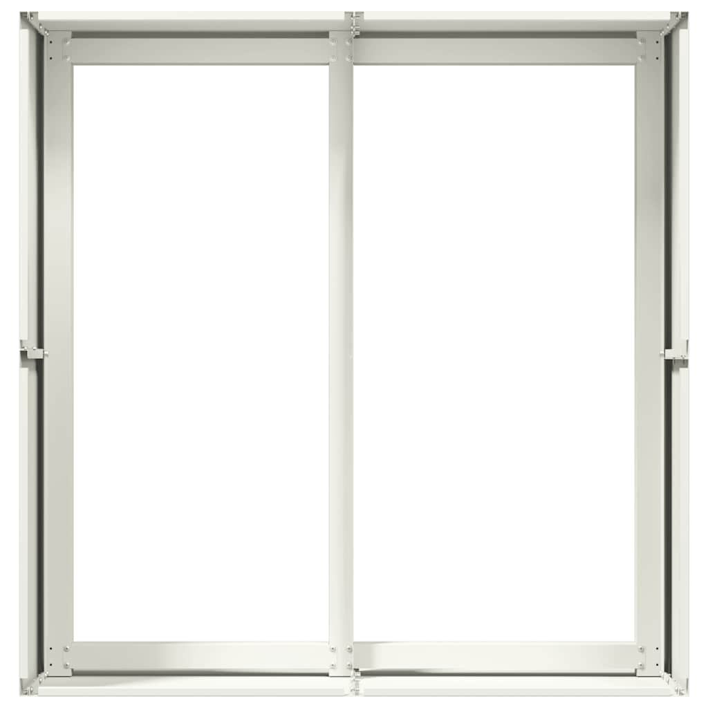 vidaXL Ζαρντινιέρα Λευκή 80x80x40 εκ. από Χάλυβα Ψυχρής Έλασης