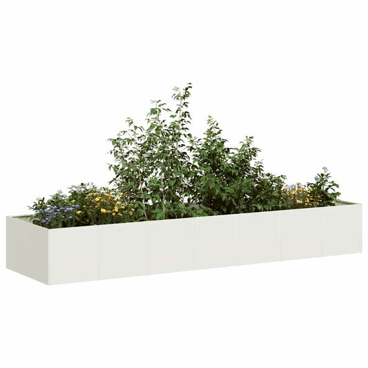 vidaXL Ζαρντινιέρα Λευκή 280x80x40 εκ. από Χάλυβα