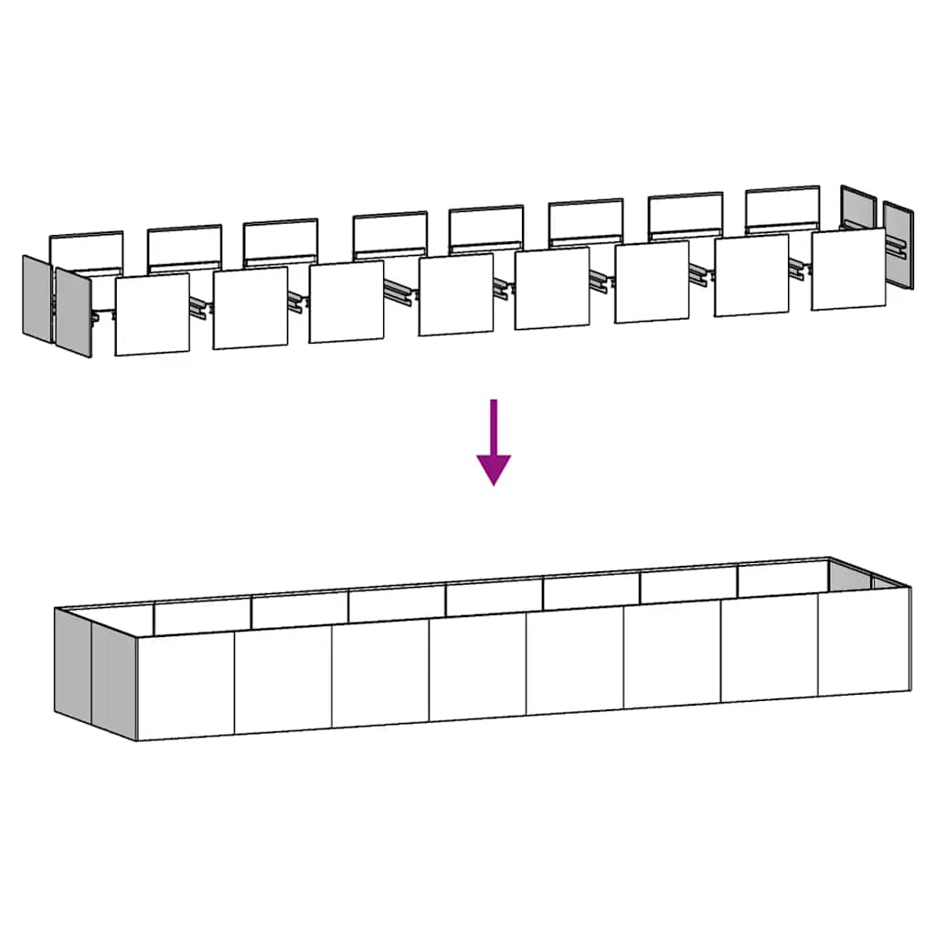 vidaXL Ζαρντινιέρα Λευκή 360x80x40 εκ. από Χάλυβα