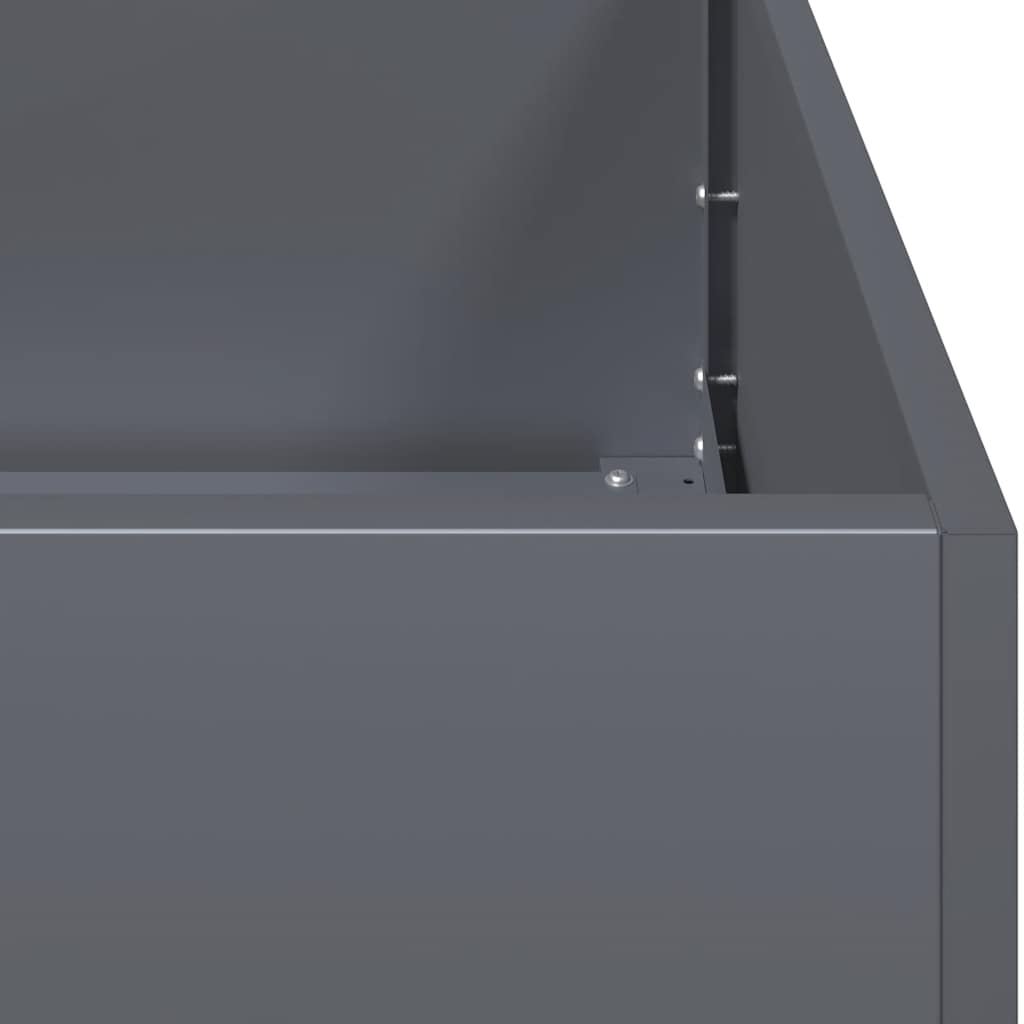 vidaXL Ζαρντινιέρα Ανθρακί 100x100x30 εκ. από Χάλυβα