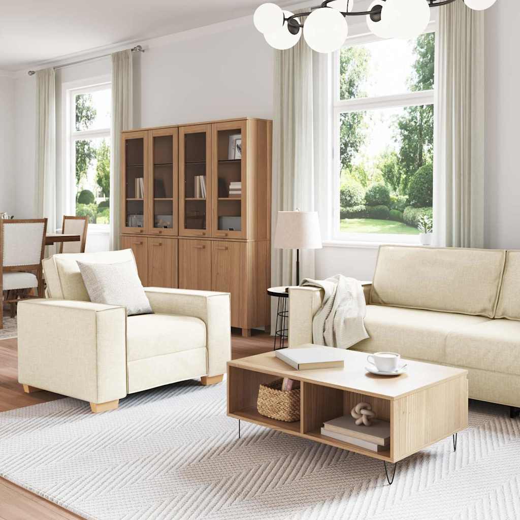 vidaXL Σετ Καναπέ 3 pcs Μπεζ 220 x 80 x 84 εκ Ύφασμα μείγματος λινών
