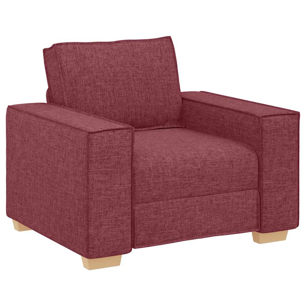 vidaXL Καναπές 3 pcs Κόκκινο 220 x 80 x 84 εκ Ύφασμα μείγματος λινών