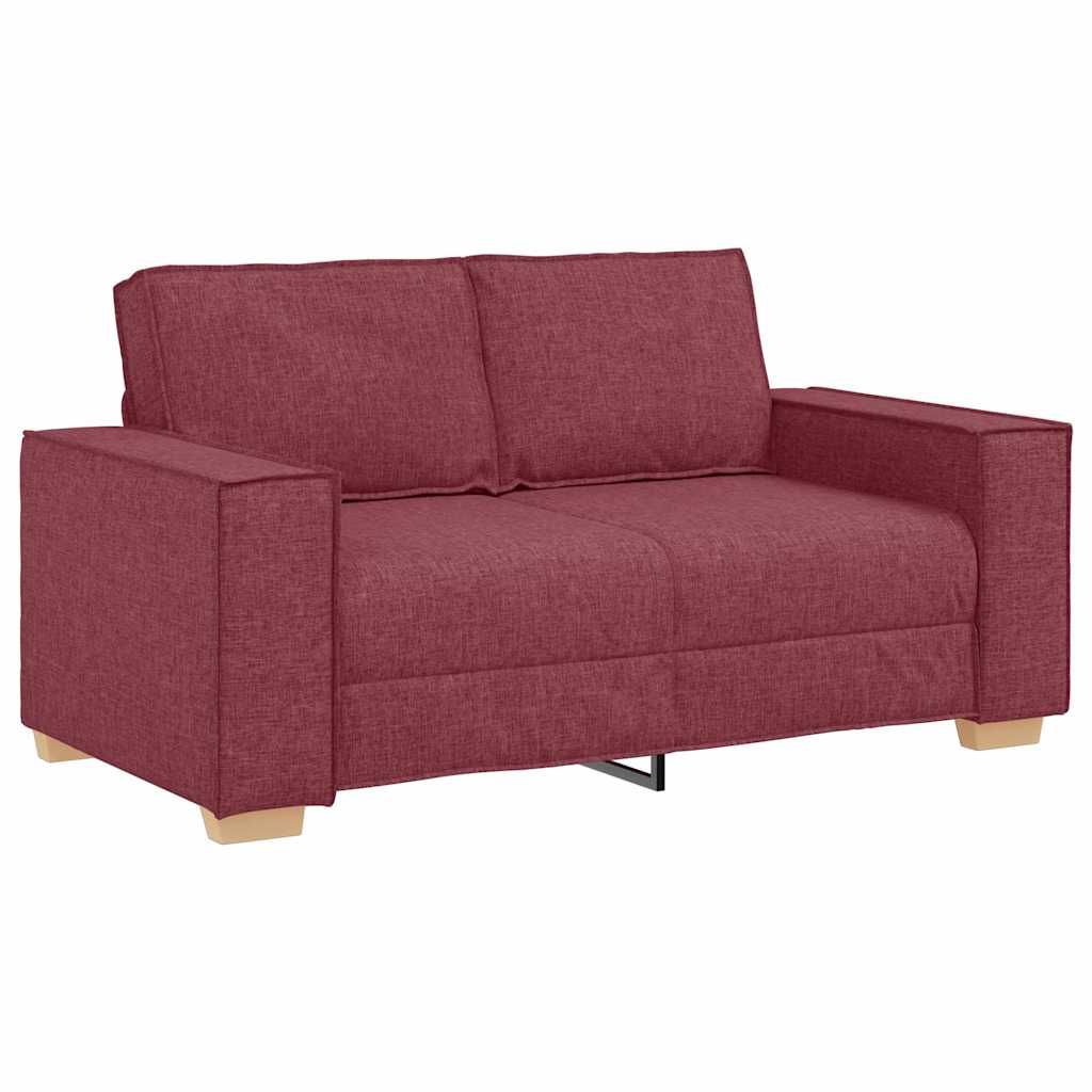 vidaXL Καναπές 3 pcs Κόκκινο 220 x 80 x 84 εκ Ύφασμα μείγματος λινών