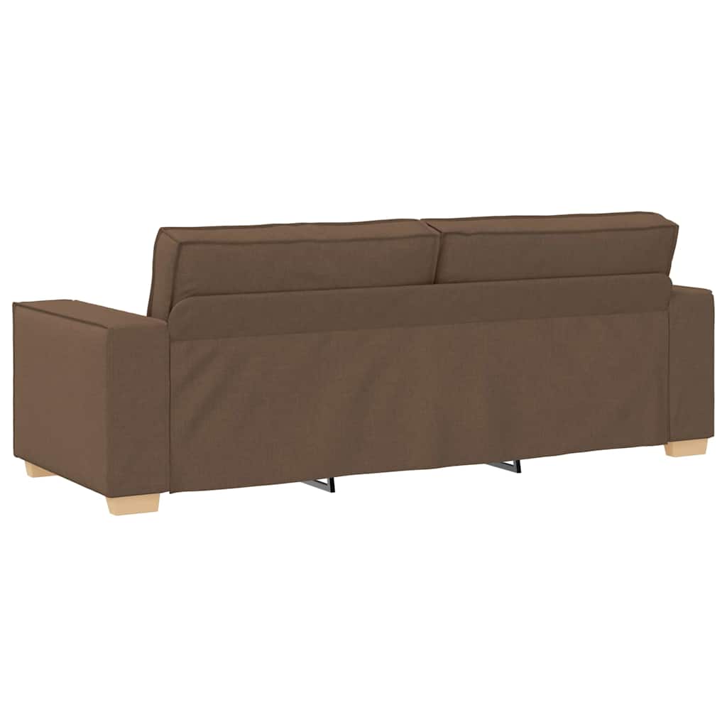vidaXL Καναπές 3 pcs Καφέ 220 x 80 x 84 εκ Ύφασμα μείγματος λινών