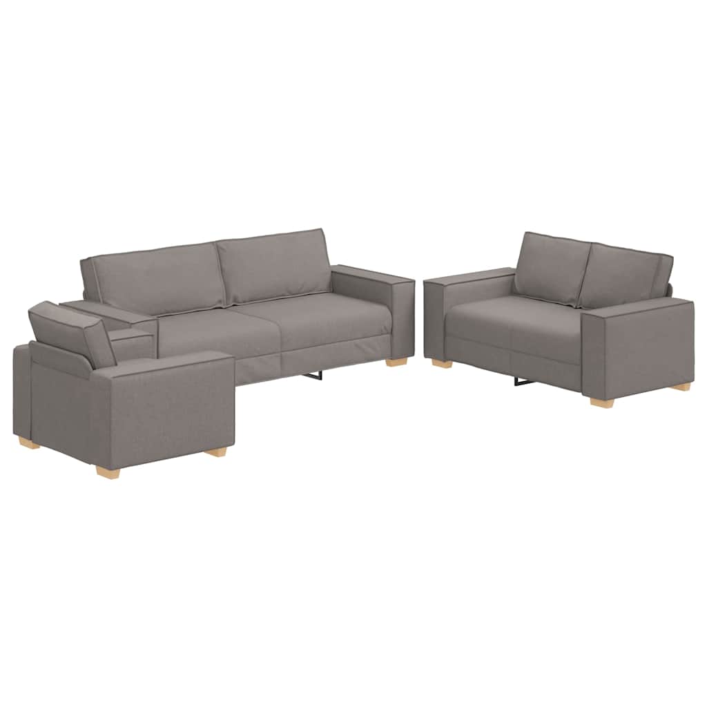 vidaXL Καναπές 3 pcs Taupe 220 x 80 x 84 εκ Ύφασμα μείγματος λινών