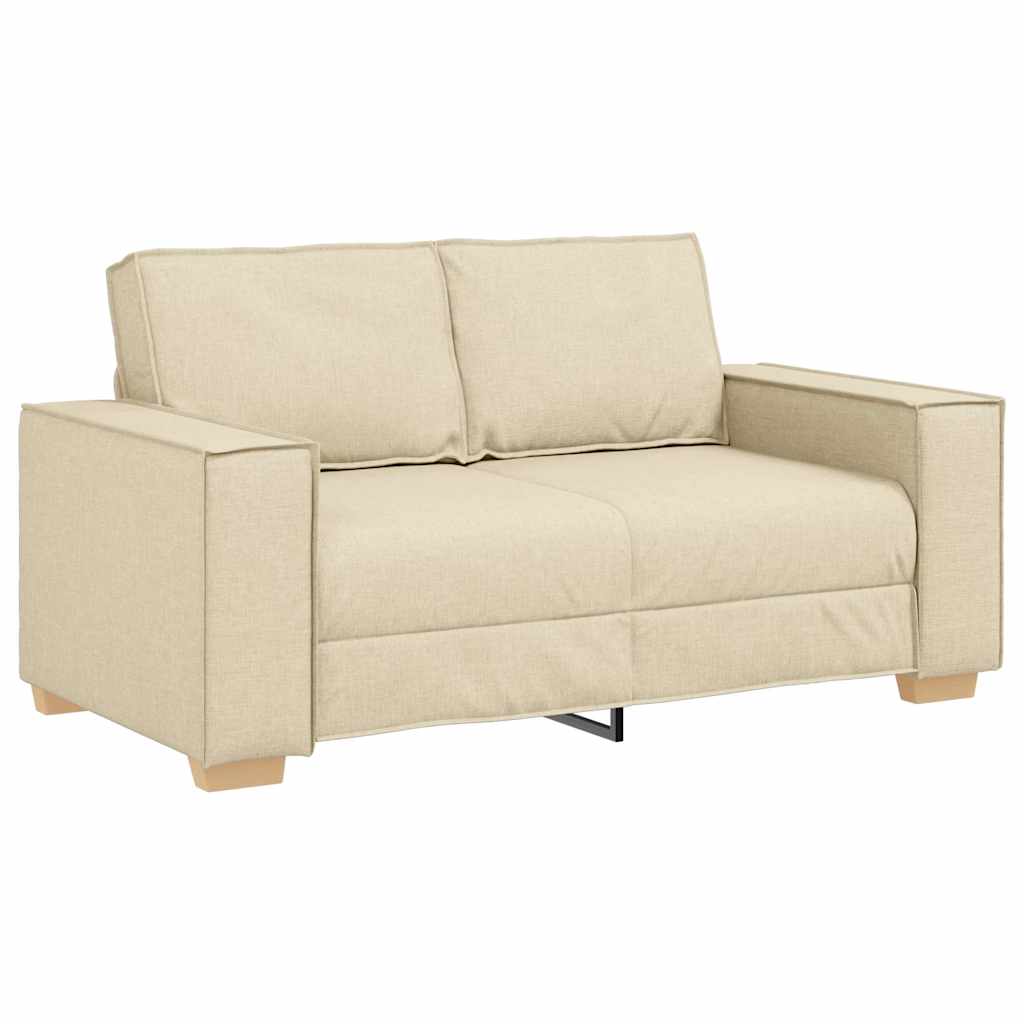 vidaXL Καναπές 3 pcs Κρεμ 220 x 80 x 84 εκ Ύφασμα μείγματος λινών