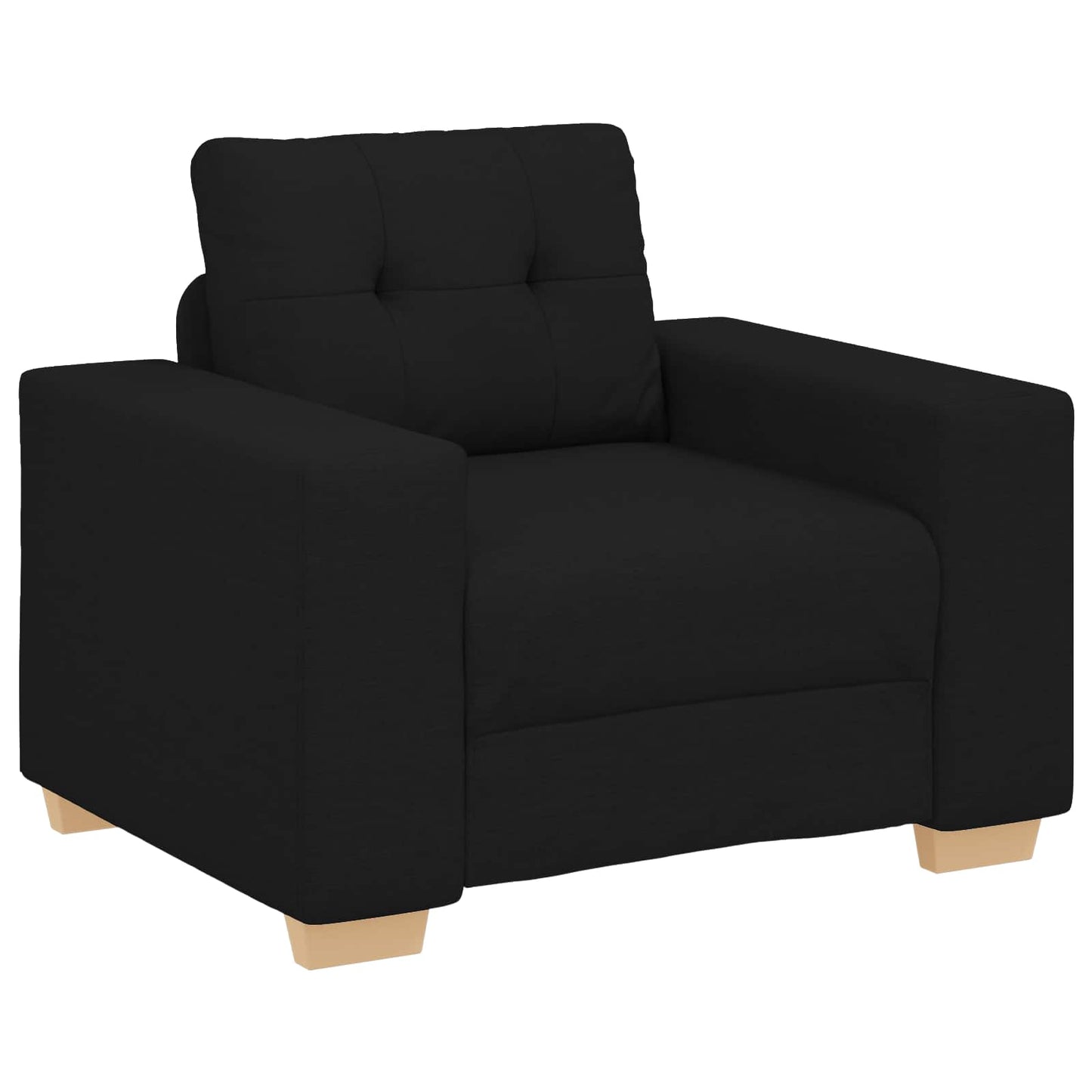 vidaXL Καναπές 3 pcs Μαύρο 221 x 80 x 80 εκ Ύφασμα μείγματος λινών