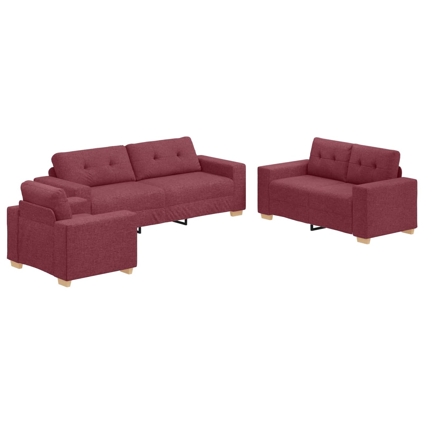 vidaXL Καναπές 3 pcs Κόκκινο Άνεμο 221 x 80 x 80 εκ