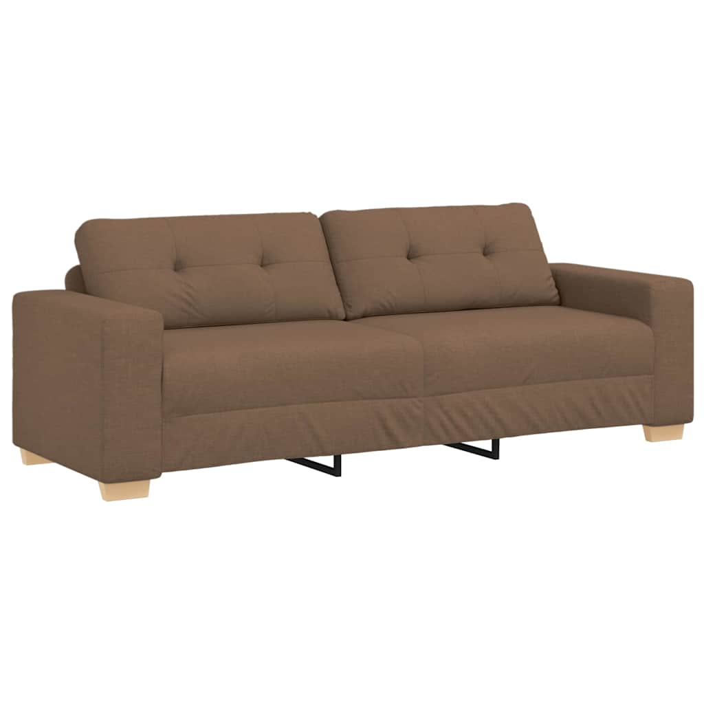 vidaXL Καναπές 3 pcs Καφέ 221 x 80 x 80 εκ Ύφασμα μείγματος λινών