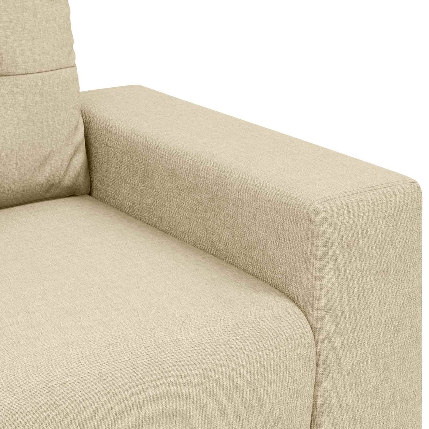 vidaXL Καναπές 3 pcs Κρεμ 221 x 80 x 80 εκ Ύφασμα μείγματος λινών