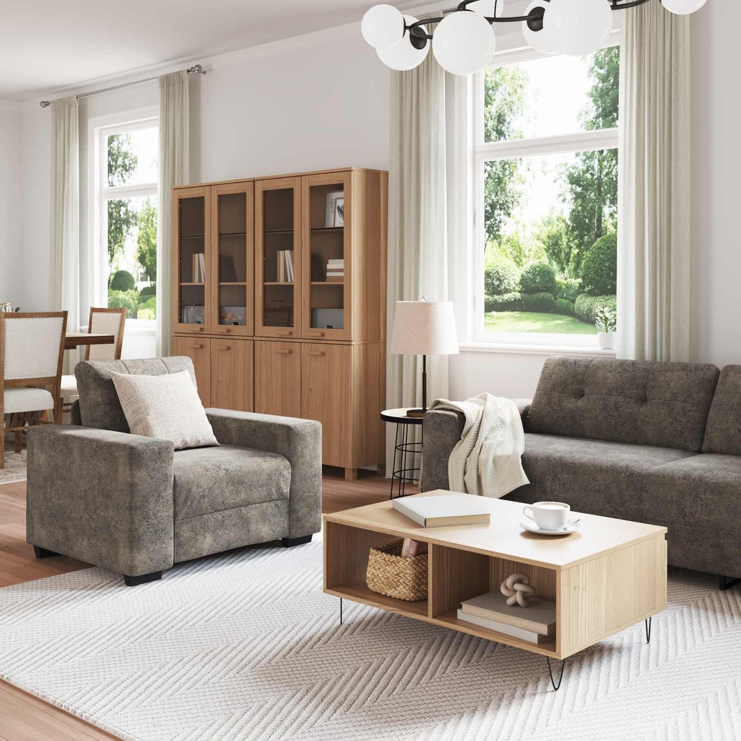 vidaXL Καναπές 3 pcs Σκούρο Γκρι 221 x 80 x 80 εκ