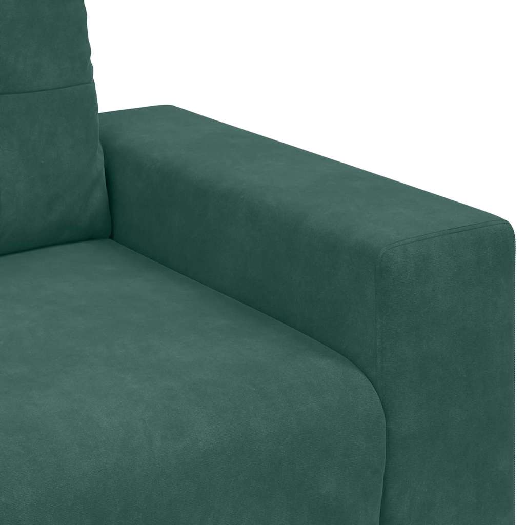 vidaXL Σετ Καναπέ 3 pcs Σκούρο Πράσινο 221 x 80 x 80 εκ Βελούδο