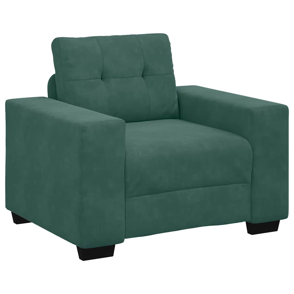 vidaXL Σετ Καναπέ 3 pcs Σκούρο Πράσινο 221 x 80 x 80 εκ Βελούδο
