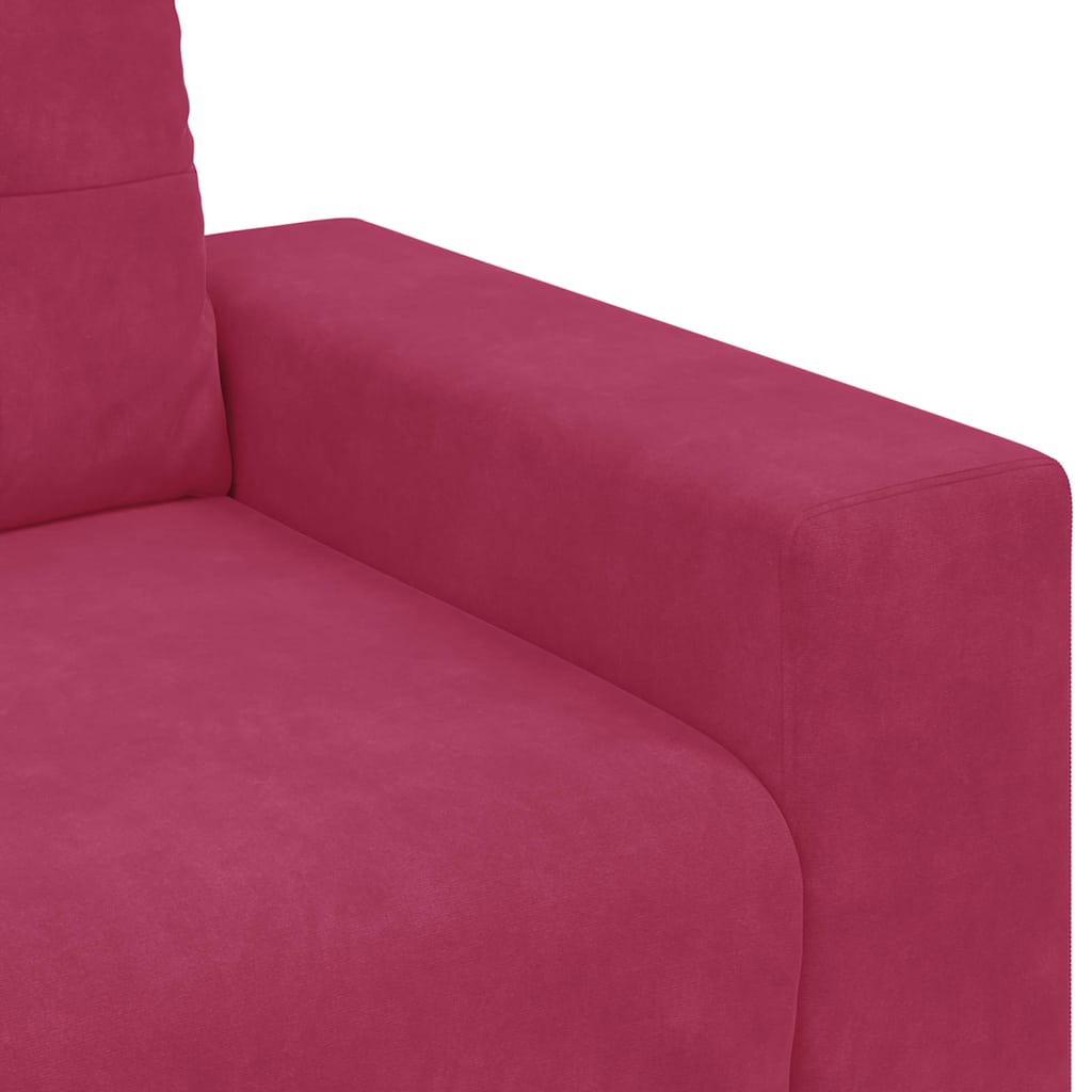 vidaXL Σετ Καναπέ 3 pcs Κόκκινο Άνεμο 221 x 80 x 80 εκ Βελούδο