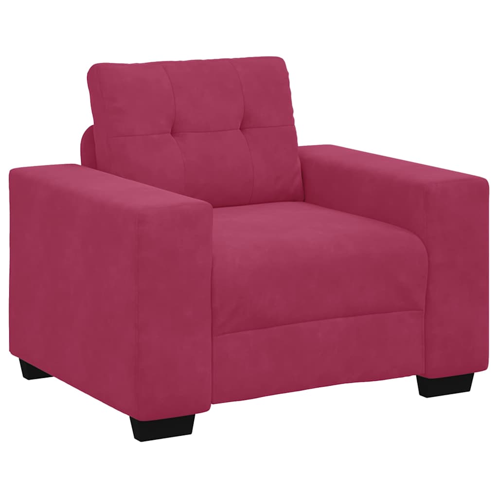 vidaXL Σετ Καναπέ 3 pcs Κόκκινο Άνεμο 221 x 80 x 80 εκ Βελούδο