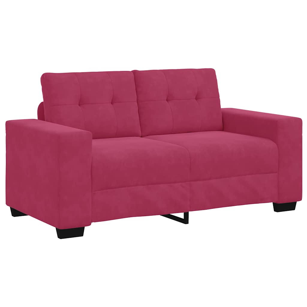 vidaXL Σετ Καναπέ 3 pcs Κόκκινο Άνεμο 221 x 80 x 80 εκ Βελούδο